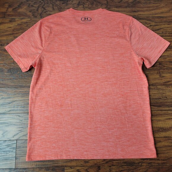 UNDER ARMOUR Gray & Black Logo Heatgear Light Orange T-Shirt sz XL EUC Athletic - Picture 4 of 5